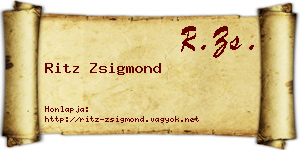 Ritz Zsigmond névjegykártya